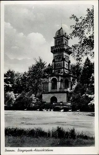 Ak Hansestadt Bremen, Bürgerpark, Aussichtsturm