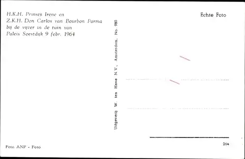 Ak Prinzessin Irene der Niederlande, Karel Hugo von Bourbon-Parma