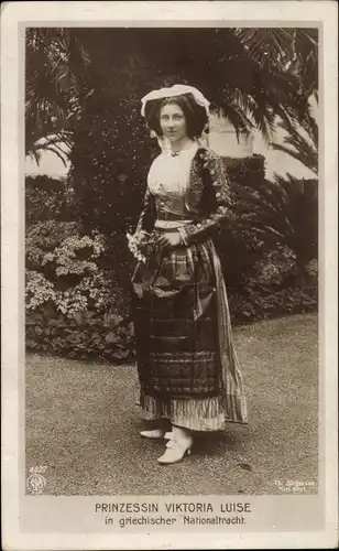 Ak Prinzessin Victoria Luise von Preußen in griechischer Nationaltracht