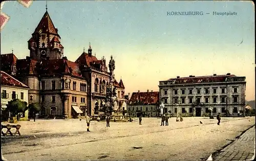 Ak Korneuburg Niederösterreich, Hauptplatz, Brunnen