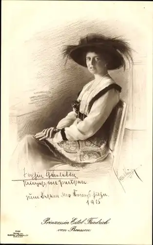 Künstler Ak Prinzessin Eitel Friedrich von Preußen, Sophie Charlotte von Oldenburg