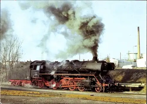 Ak Dampflokomotive, BR 41, 41 299, Bw Güstrow 1980