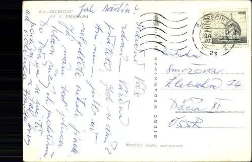 Ak Frachtschiff S.S. Szczecin