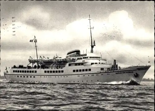 Ak Dampfschiff Wappen von Hamburg, HADAG, Fahrt nach Helgoland
