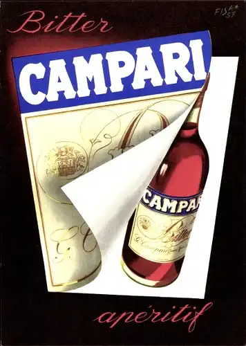 Künstler Ak Campari, Bitter aperitif, Reklame
