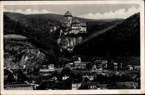 Ak Karlštejn Karlstein Mittelböhmen, Karlův Týn, Burg Karlstein
