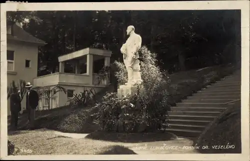 Ak Lazne Luhačovice Bad Luhatschowitz Region Zlin, Denkmal Dr. Veseleho