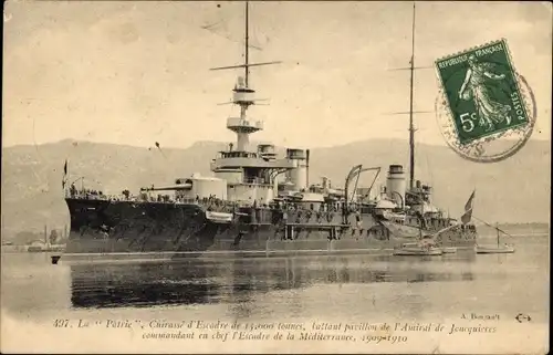 Ak Französisches Kriegsschiff, Patrie, Cuirassé d'Escadre
