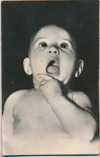 Quietsch Ak Kind, Baby-Portrait, Geöffneter Mund