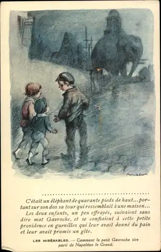 Künstler Ak Poulbot, Francisque, Les Miserables, Petit Gavroche