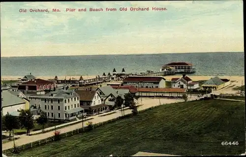 Ak Old Orchard Beach Maine USA, Pier und Strand
