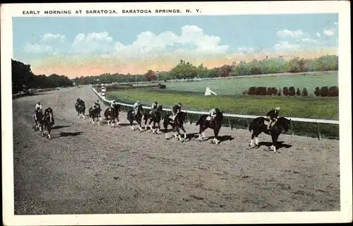 Ak Saratoga Springs New York USA, am frühen Morgen