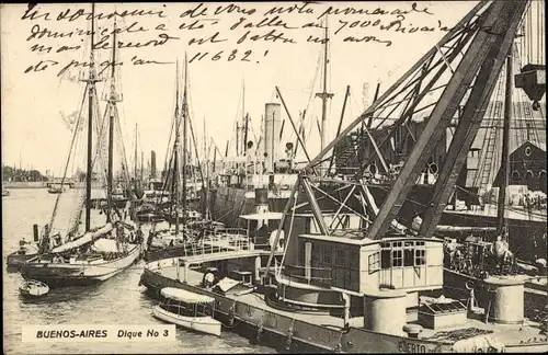 Ak Buenos Aires Argentinien, Dampfschiff im Hafen, Ktan