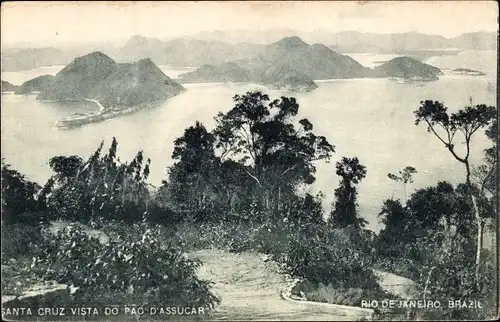 Ak Rio de Janeiro Brasilien, Santa Cruz vista do Pao de Assucar