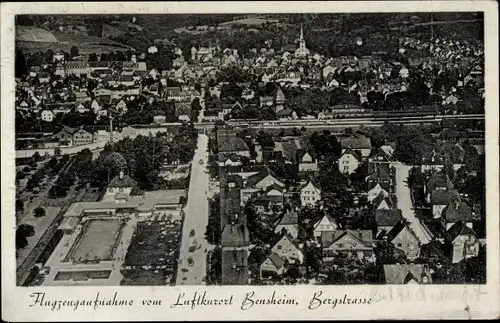Ak Bensheim an der Bergstraße Hessen, Luftbild