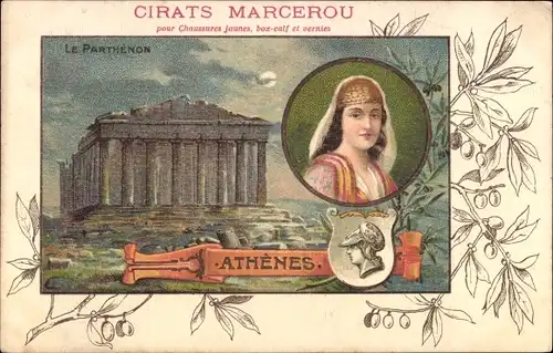 Mondschein Ak Athen, Griechenland, Der Parthenon