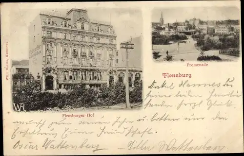 Ak Flensburg in Schleswig Holstein, Flensburger Hof, Promenade