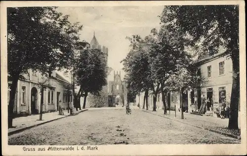 Ak Mittenwalde in der Mark, Berliner Tor, Pulverturm