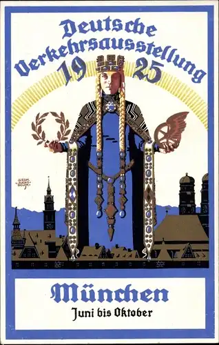 Künstler Ak München Bayern, Deutsche Verkehrsausstellung 1925