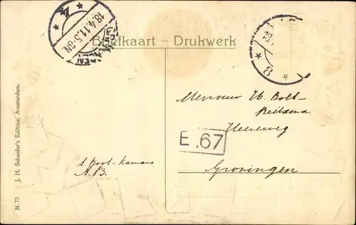 Präge Wappen Briefmarken Leiden Südholland Niederlande, Morschpoort