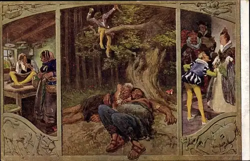 Künstler Ak Märchen Nr. 306, Das tapfere Schneiderlein, Brüder Grimm