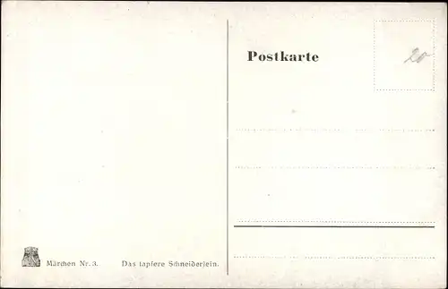 Künstler Ak Märchen Nr. 306, Das tapfere Schneiderlein, Brüder Grimm