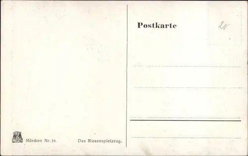 Künstler Ak Das Riesenspielzeug, Märchen, Gebrüder Grimm, Bauer mit Pferdepflug