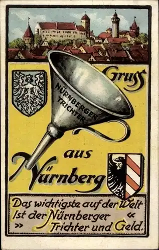 Wappen Ak Nürnberg in Mittelfranken, Nürnberger Trichter