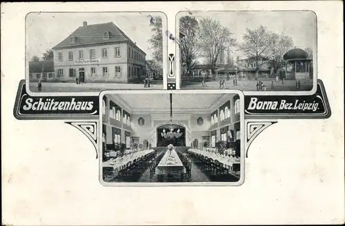 Jugendstil Ak Borna in Sachsen, Schützenhaus, Speisesaal
