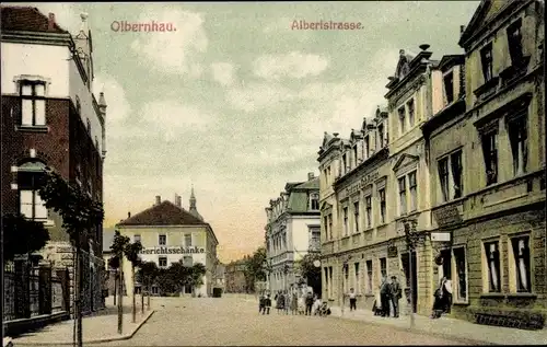 Ak Olbernhau im Erzgebirge, Albertstraße, Gerichtsschänke