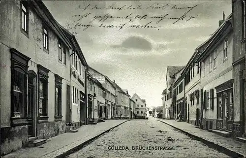 Ak Kölleda in Thüringen, Brückenstraße, Geschäfte