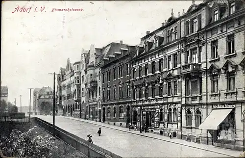 Ak Adorf im Vogtland, Bismarckstraße, Buchbinderei