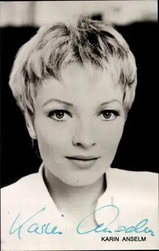 Ak Schauspielerin Karin Anselm, Portrait, Autogramm