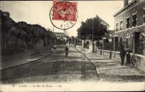 Ak Laon Aisne, Rue des Ecoles