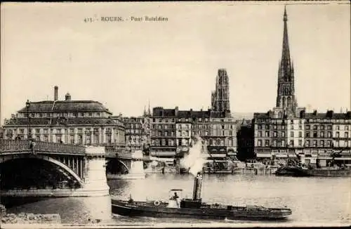 Ak Rouen Seine-Maritime, Pont Boieldieu