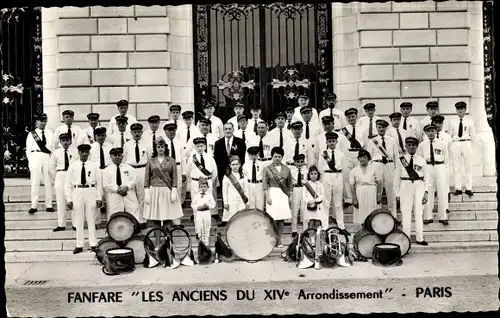 Ak Paris XVI Passy, Fanfare Die Ältesten des 14. Arrondissement