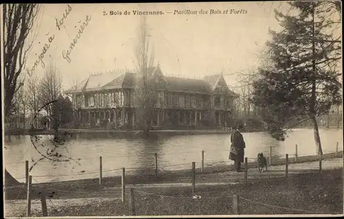 Ak Paris XII Bois de Vincennes, Pavillon der Wälder und Wälder