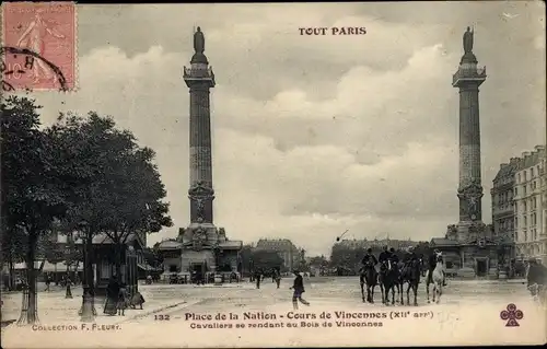 Ak Paris XII Bois de Vincennes, Place de la Nation