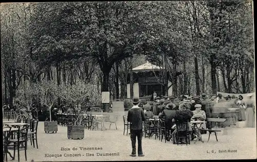 Ak Paris XII Bois de Vincennes, Konzertkiosk, Ile Daumesnil