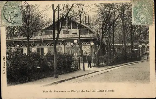 Ak Paris XII Bois de Vincennes, Chalet du Lac de Saint Mandé