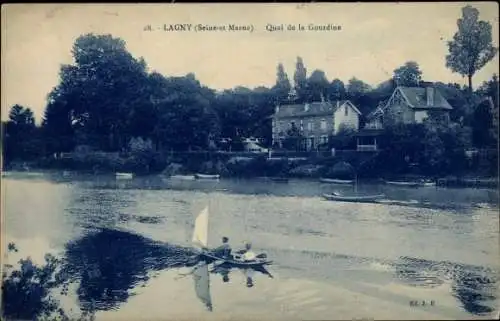 Ak Lagny Seine et Marne, Quai de la Gourdine