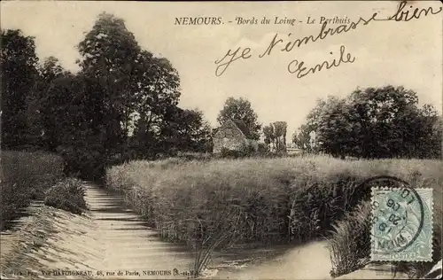 Ak Nemours Seine-et-Marne, Loing, Le Perthuis