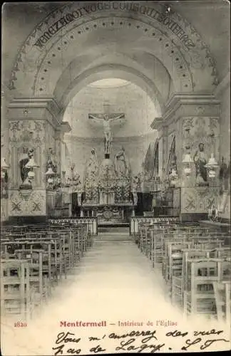 Ak Montfermeil Seine Saint Denis, Kirche, Innenansicht