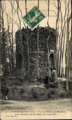 Ak-Wald von Sénart Essonne, Turm des Hotel de la Pyramide, ehemaliges Jagdschloss Ludwigs XIV
