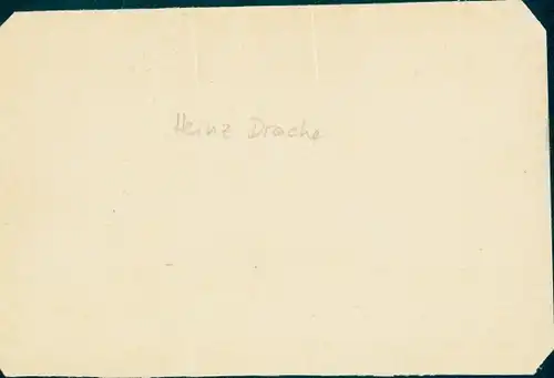 Autogrammkarte Schauspieler Heinz Drache, Portrait mit Hund, Autogramm