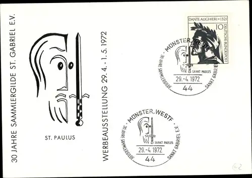 Ak Münster in Westfalen, Werbeausstellung, 30 Jahre Sammlergilde St. Gabriel 1972, St. Paulus