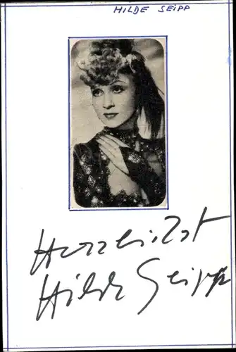 Foto Autogramm Schauspielerin Hilde Seipp