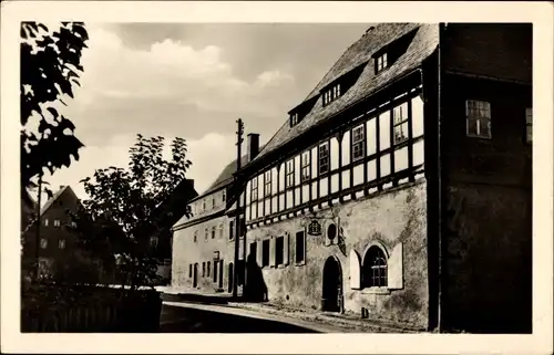 Ak Geising Altenberg Osterzgebirge, Fachwerkhaus