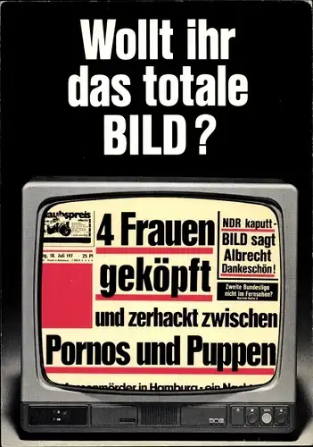 Künstler Ak Staeck, Klaus, Wollt ihr das totale BILD, A 116a