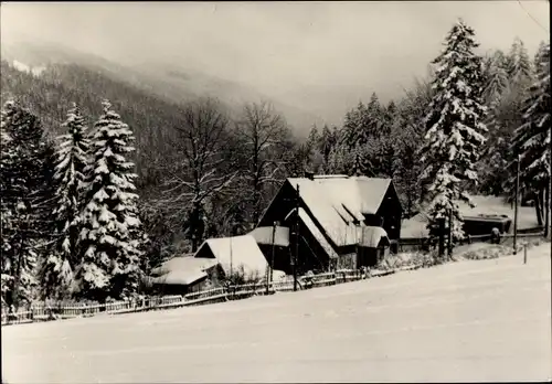 Ak Bärenfels Altenberg im Erzgebirge, Panorama, Winter